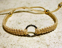 Load image into Gallery viewer, Friendship Bracelet Gold Karma Circle On Cotton Cord - sunnybeachjewelry