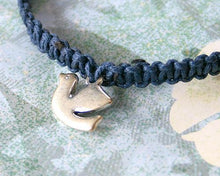 Load image into Gallery viewer, Friendship Bracelet Silver Peace Dove On Cotton Cord - sunnybeachjewelry
