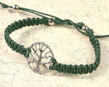Load image into Gallery viewer, Friendship Bracelet Silver Tree Of Life On Cotton Cord - sunnybeachjewelry