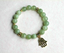 Load image into Gallery viewer, Hamsa Collection Green Aventurine Yoga Mala Bracelet - sunnybeachjewelry