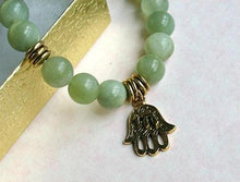 Load image into Gallery viewer, Hamsa Collection Green Aventurine Yoga Mala Bracelet - sunnybeachjewelry