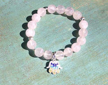 Load image into Gallery viewer, Hamsa Collection Roze Quartz Sterling Silver Yoga Mala Bracelet - sunnybeachjewelry