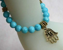 Load image into Gallery viewer, Hamsa Collection Turquoise Mountain Jade Yoga Mala Bracelet - sunnybeachjewelry