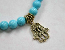 Load image into Gallery viewer, Hamsa Collection Turquoise Mountain Jade Yoga Mala Bracelet - sunnybeachjewelry