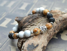 Load image into Gallery viewer, Hecate Collection Black Lava Howlite Bracelet - sunnybeachjewelry