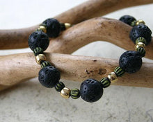 Load image into Gallery viewer, Hecate Collection Black Lava Mala Bracelet - sunnybeachjewelry