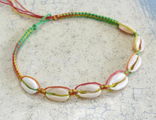 Load image into Gallery viewer, Hemp Necklace Rasta with Cowrie Shells - sunnybeachjewelry