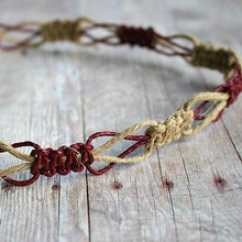 Load image into Gallery viewer, Hemp Necklace Two Colors Burgundy Natural Beach Jewelry - sunnybeachjewelry