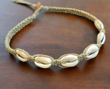 Load image into Gallery viewer, Hemp Necklace with Cowrie Shells Beach Jewelry Vacation - sunnybeachjewelry