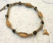 Load image into Gallery viewer, Hemp Necklace With Wood Beads And Shark Tooth - sunnybeachjewelry