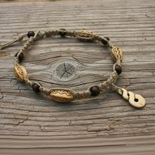 Load image into Gallery viewer, Hemp Necklace With Wooden Beads And Bone Twist - sunnybeachjewelry