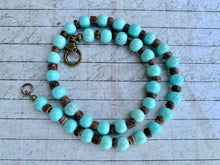 Load image into Gallery viewer, Magnesite Necklace Real Stone Mens Primitive Jewelry, Men's Tribal Necklace, Rustic Choker for Men