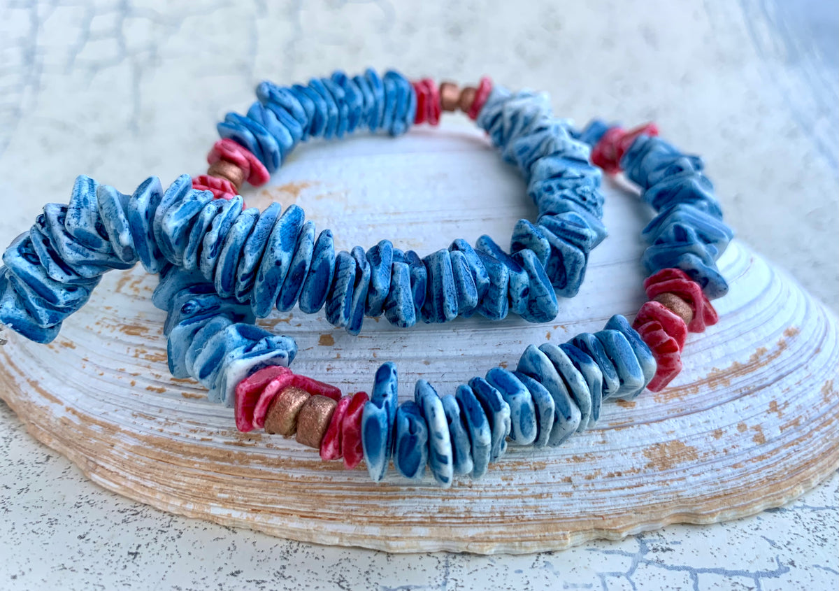 Red puka shell necklace discount