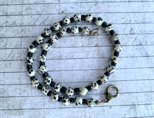 Load image into Gallery viewer, Dalmatian Jasper Necklace Real Stone Mens Primitive Jewelry, Men's Tribal Necklace, Rustic Choker for Men