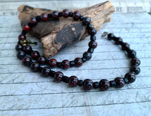 Load image into Gallery viewer, Brecciated Jasper Necklace Real Stone Mens Primitive Jewelry, Men's Tribal Necklace, Rustic Choker for Men