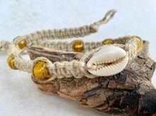 Load image into Gallery viewer, Surfer Phatty Thick Cowrie Shell Hemp Necklace β Handmade Beach Vibes Jewelry