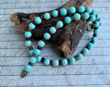 Load image into Gallery viewer, Magnesite Necklace Real Stone Mens Primitive Jewelry, Men's Tribal Necklace, Rustic Choker for Men