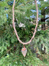 Load image into Gallery viewer, Handcrafted Tribal Necklace | Real Flint Arrowhead on Hemp Cord | Men's Tribal Necklace