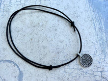 Load image into Gallery viewer, Viking Shield Pendant with Runes - Good Luck Charm -Rune- Norse/Warrior/Protection/Amulet - Leather Necklace