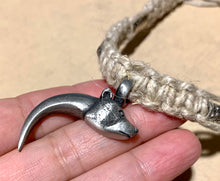 Load image into Gallery viewer, Bear Totem Wide Hemp Necklace | Handcrafted Earthy Accessory