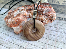 Load image into Gallery viewer, Leather Necklace With Brown Jasper Donut