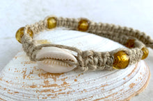 Load image into Gallery viewer, Surfer Phatty Thick Cowrie Shell Hemp Necklace β Handmade Beach Vibes Jewelry
