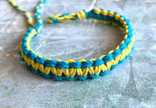 Load image into Gallery viewer, Ukrainian Flag Hemp Bracelet – Blue & Yellow Handmade Unisex Jewelry