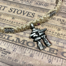 Load image into Gallery viewer, Thick Hemp Necklace with metal Beads – Surfer Style Choker