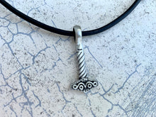 Load image into Gallery viewer, Thunder God Necklace – Pewter Thor’s Hammer & Leather Necklace