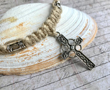 Load image into Gallery viewer, Surfer Phatty Thick Hemp Necklace With Celtic Cross