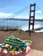 Load image into Gallery viewer, Ukrainian Flag Hemp Bracelet – Blue & Yellow Handmade Unisex Jewelry