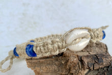 Load image into Gallery viewer, Surfer Phatty Thick Cowrie Necklace β Natural Hemp Choker for Sea Lovers