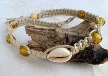 Load image into Gallery viewer, Surfer Phatty Thick Cowrie Shell Hemp Necklace β Handmade Beach Vibes Jewelry