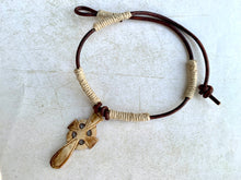 Load image into Gallery viewer, Surfer Phatty Thick Hemp Necklace With Bone Cross