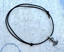 Load image into Gallery viewer, Mjolnir Power Necklace – Norse Hammer Pendant on Leather Cord