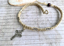 Load image into Gallery viewer, Surfer Phatty Thick Hemp Necklace With Celtic Cross