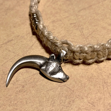 Load image into Gallery viewer, Handmade Thick Hemp Necklace with Metal Beads – Boho Surfer Style