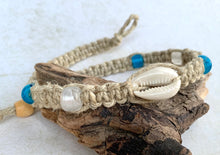 Load image into Gallery viewer, Surfer Phatty Thick Cowrie Shell Hemp Necklace β Handmade Beach Vibes Jewelry