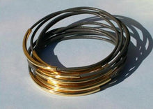 Load image into Gallery viewer, Leather Bangles Bracelets Grey Gold Or Silver Metal Tubes - sunnybeachjewelry