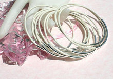 Load image into Gallery viewer, Leather Bangles Bracelets White Gold Or Silver Metal Tubes - sunnybeachjewelry