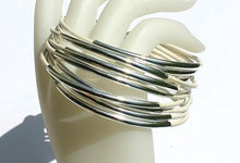 Load image into Gallery viewer, Leather Bangles Bracelets White Gold Or Silver Metal Tubes - sunnybeachjewelry