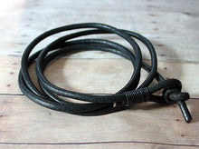 Load image into Gallery viewer, Leather Bracelet, Mens Triple Wrap Braided, Mens Bracelet 3mm - sunnybeachjewelry