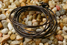 Load image into Gallery viewer, Leather Mens Bracelet 10 Wraps Surfer Style 2mm - sunnybeachjewelry