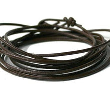 Load image into Gallery viewer, Leather Mens Bracelet 10 Wraps Surfer Style 2mm - sunnybeachjewelry