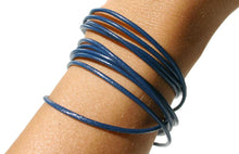 Load image into Gallery viewer, Leather Mens Bracelet 4 Wraps Surfer Style 2mm - sunnybeachjewelry