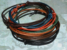 Load image into Gallery viewer, Leather Mens Bracelet Surfer Style 2mm - sunnybeachjewelry
