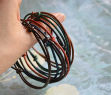 Load image into Gallery viewer, Leather Mens Bracelet Surfer Style 2mm - sunnybeachjewelry