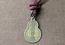 Load image into Gallery viewer, Leather Necklace With Buddha Coin Pendant - sunnybeachjewelry