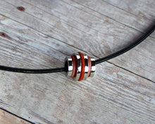 Load image into Gallery viewer, Leather Necklace With Modern Stainless Steel Pendant - sunnybeachjewelry