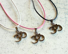 Load image into Gallery viewer, Leather Necklace With Yoga Stainless Steel Pendant - sunnybeachjewelry